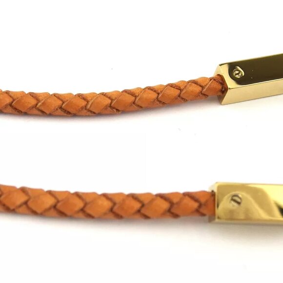 Louis Vuitton belt weave beige leather ?~ gold metal fittings used T19202 main image 4